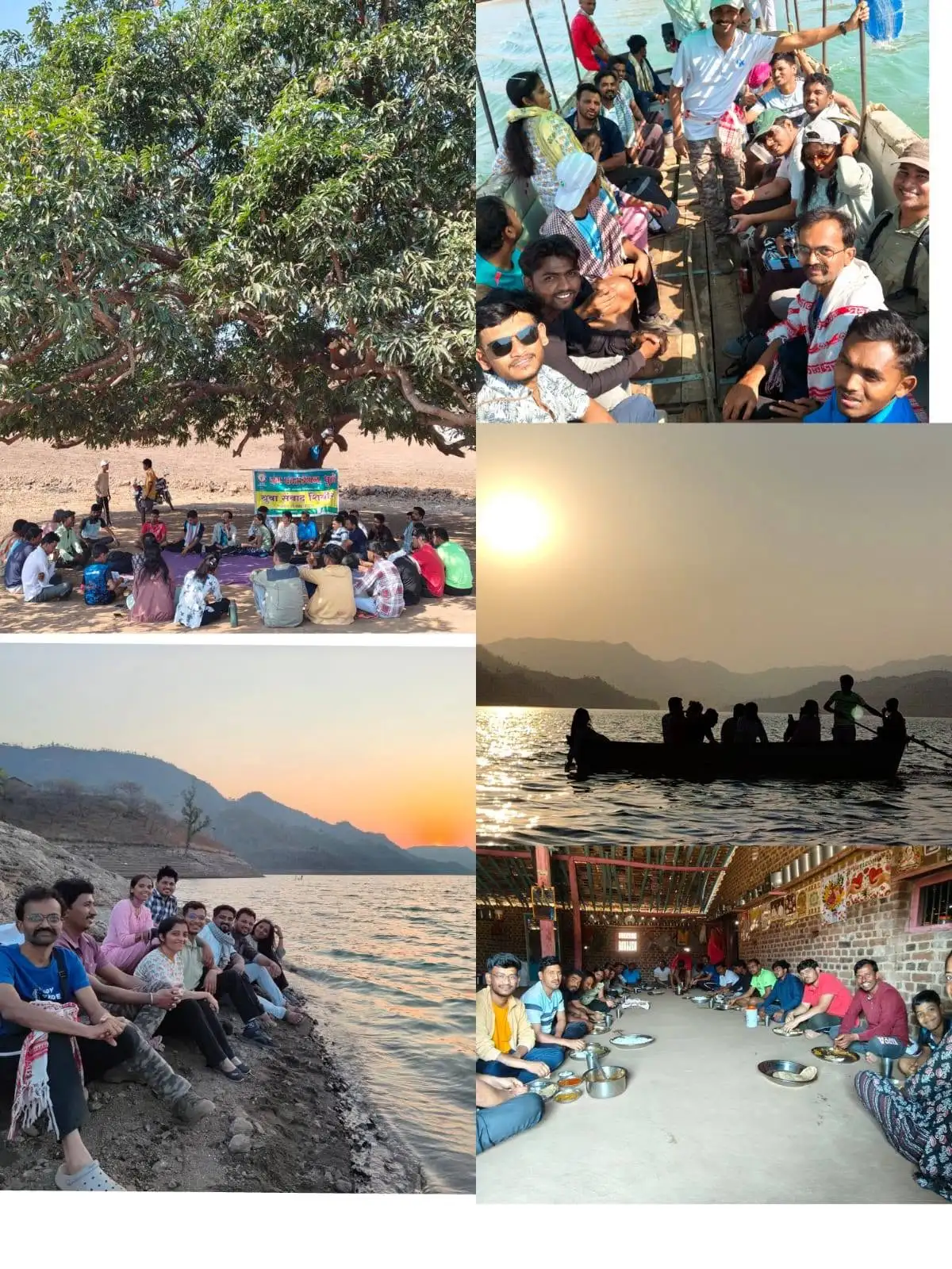 People from Yung Foundation enjoy a trip in the Satpuda hills and reservoir.
